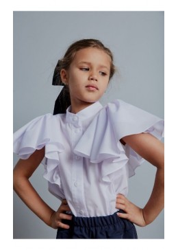 MiliLook белая школьная блуза для девочки Алсу Под заказ